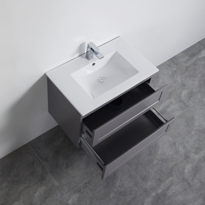 600-1500*460*560mm Matt Grey Bathroom Vanity Wall Hung Cabinet Only and Ceramic/Stone Top Available