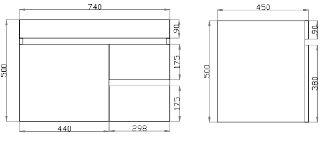 750mm Berge Dark Grey Wall Hung MDF Vanity and Shaving Cabinet and Tall Boy