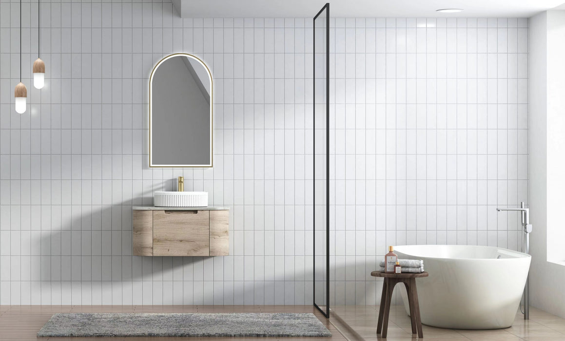 750-1800*460*350mm Aulic Hamilton Plywood Wall Hung Curving Vanity and German Accessories - HD reno