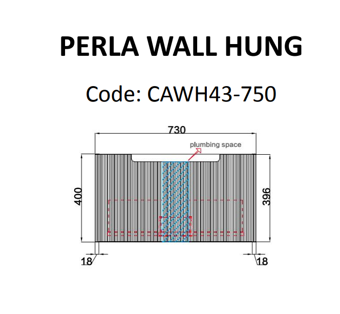 600-1800*460mm*400mm Aulic Perla Mark II Matt White Wall Hung Fluted Vanity - HD reno