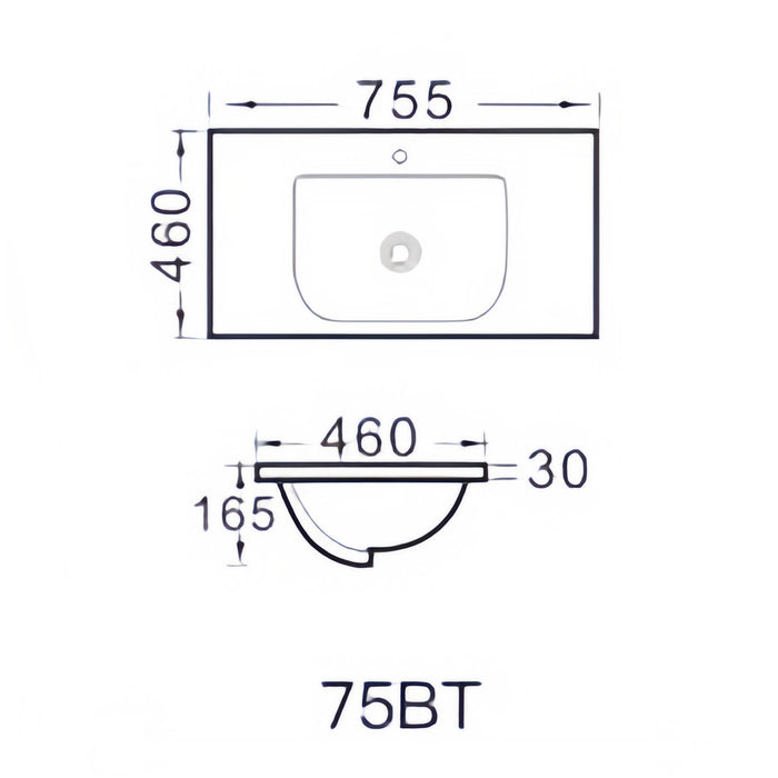 600-1200mm Elivia White Ceramic Top