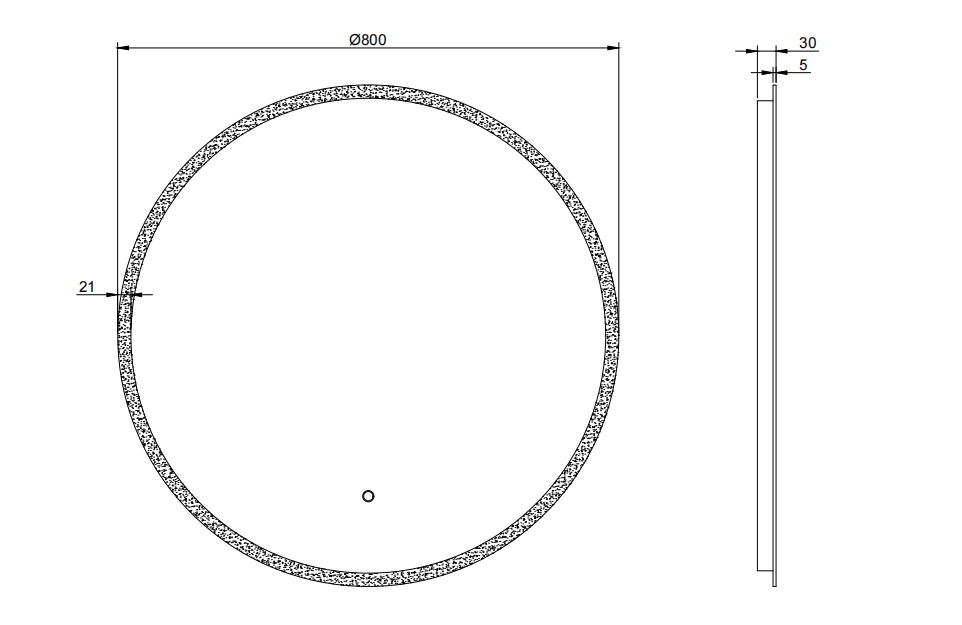 800/600*800/600*35mm Infinity Hamilton Gold/Black/Frameless Aluminium Glass Round Pencil Edge LED Mirror