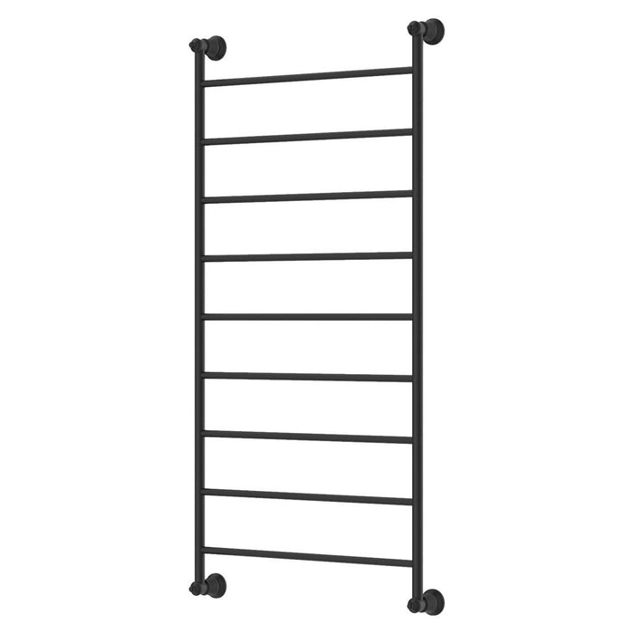600*1200*92.5mm Lillian Matte Black Stainless Steel Heated Towel Rail