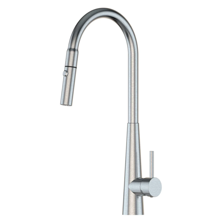 Suprema XCEL XPRESSFIT RECTRACTABLE Satin/Black-Bling/Gun Metal/Rose Gold/Brushed Gold/Polished Stainless Steel With Conical Base Gooseneck Dual Spray Kitchen Mixer