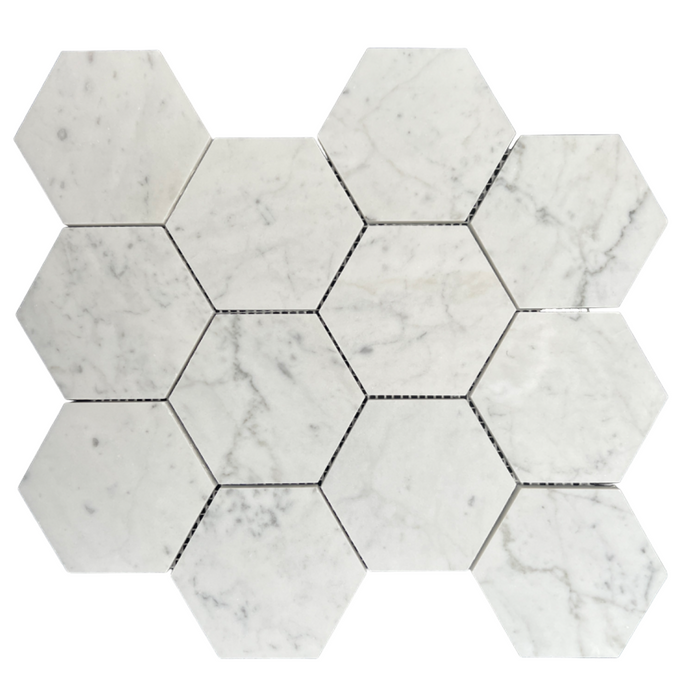 90HEXCARH Hexagon Carrara Honed