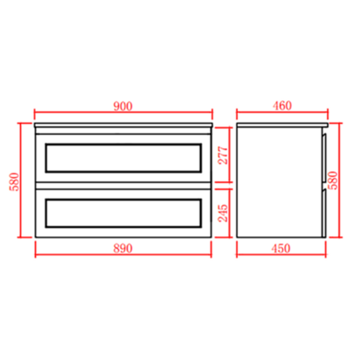 600-1500*460*560mm Matt White Bathroom Vanity Wall Hung Cabinet Only and Ceramic/Stone Top Available