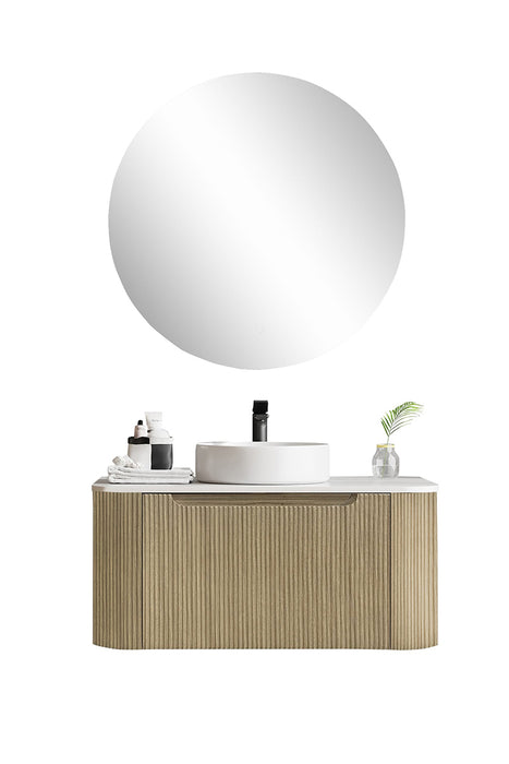 600-1500*460*400mm MER Rome Bur Oak Fluted Wall-Hung Vanity