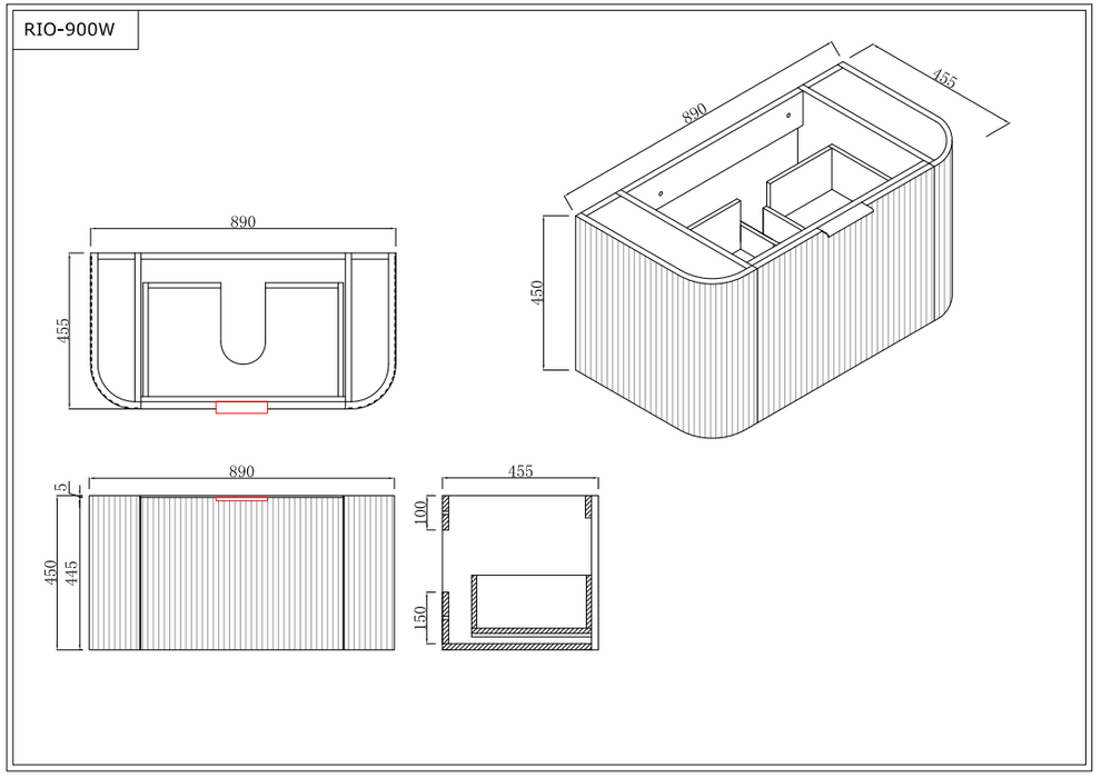 750-1500*455*450mm INF RIO Matt White High Moisture Resistant Plywood Cabinet Only Or White Calacutta Stone Top Wall Hung Vanities