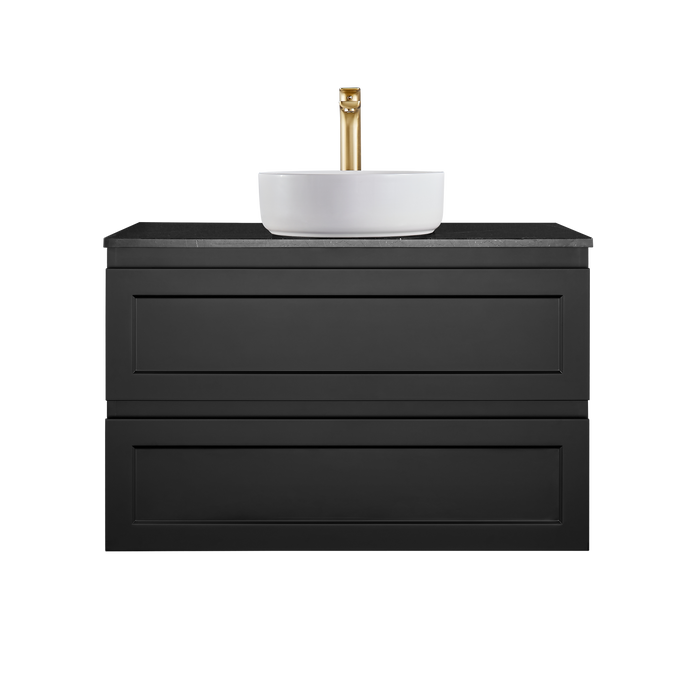 600-1500*460*560mm Matt Black Bathroom Vanity Wall Hung Cabinet Only and Ceramic/Stone Top Available