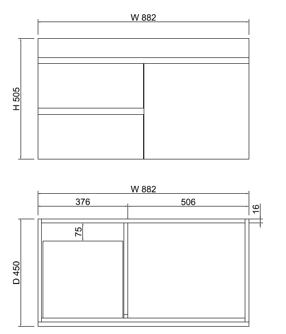 600-1500mm*450*505mm ABS Less Polyurethane Moisture Resistance Gloss White Wall Hung Vanity - HD reno