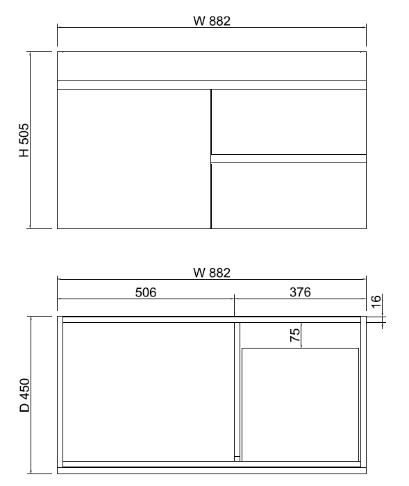 600-1500mm*450*505mm ABS Less Polyurethane Moisture Resistance Gloss White Wall Hung Vanity - HD reno