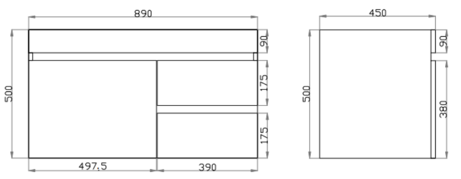 900mm Berge White Oak Wall Hung MDF Vanity and Shaving Cabinet and Tall Boy