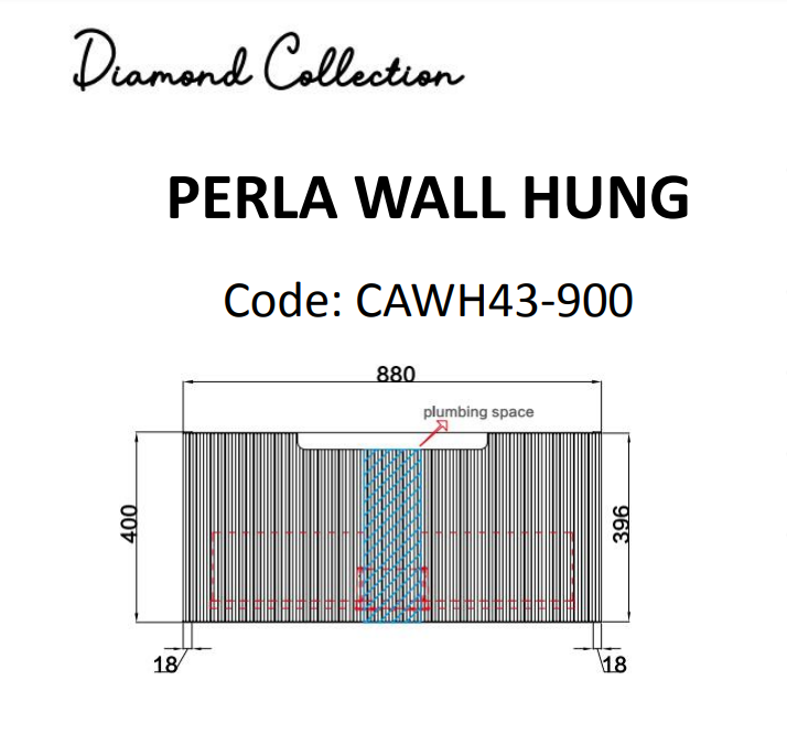 600-1800*460mm*400mm Aulic Perla Mark II Matt White Wall Hung Fluted Vanity - HD reno