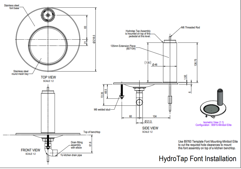 Zip Font Chrome/Matt Black/Gunmetal/Brushed Nickel Kit