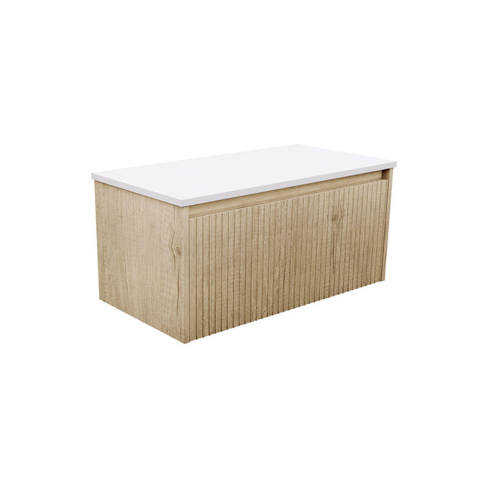750-1500*460*420mm FIE Alina White Scandi Oak Cabinet Only and Ceramic / Stone Top Available Wall Hung Vanity