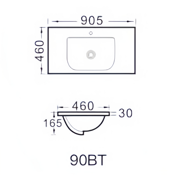600-1200mm Elivia White Ceramic Top