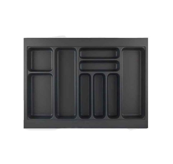 700mm Hettich Cutlery Insert Black Custom Size Kitchen Drawer Cutlery Tray Adjustable