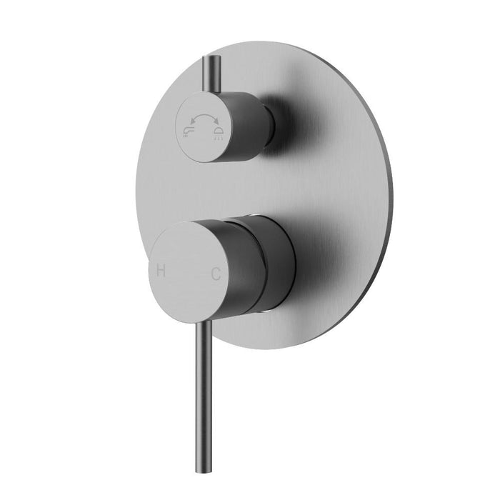 Ikon Otus Slimline Stainless Steel/Chrome/Matt Black/Gunmetal Grey/Brushed Gold Stainless Steel SS Wall Diverter Mixer Trim Kits - HD reno