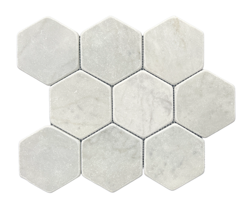 98HEXCART Hexagon Carrara Tumbled