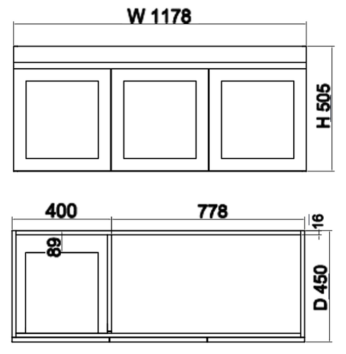 600-1200mm ABS Miami Matt White Shaker Plywood Wall Hung Vanity Cabinet - HD reno
