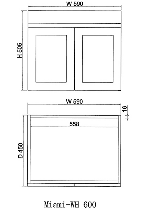 600-1200mm ABS Miami Matt White Shaker Plywood Wall Hung Vanity Cabinet - HD reno