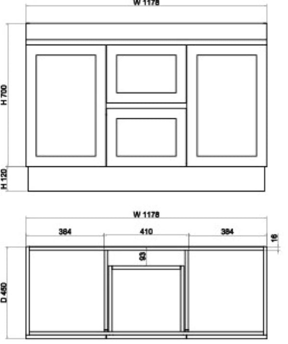 600-1500mm ABS Miami Matt White Shaker Plywood Freestanding(on Kickboard) Vanity Cabinet - HD reno