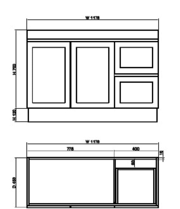 600-1500mm ABS Miami Matt White Shaker Plywood Freestanding(on Kickboard) Vanity Cabinet - HD reno
