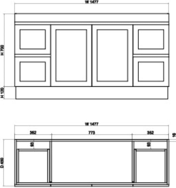 600-1500mm ABS Miami Matt White Shaker Plywood Freestanding(on Kickboard) Vanity Cabinet - HD reno