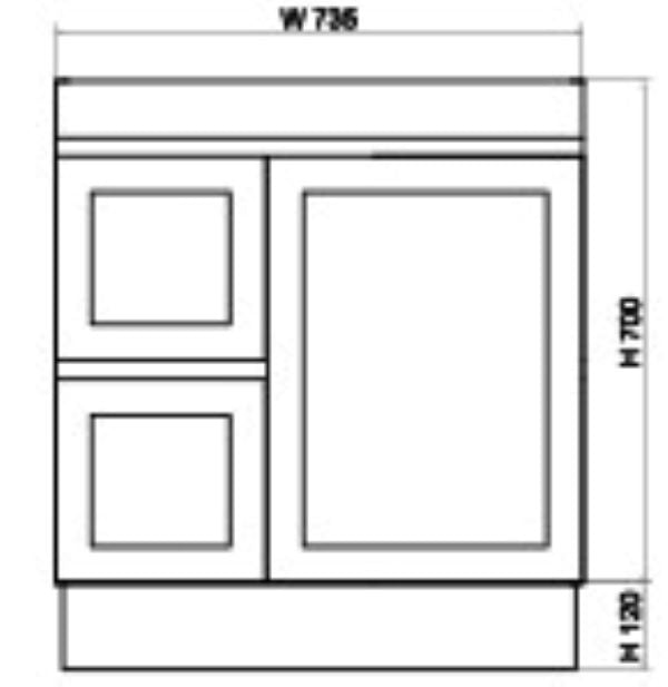 600-1500mm ABS Miami Matt White Shaker Plywood Freestanding(on Kickboard) Vanity Cabinet - HD reno