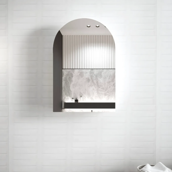 900*600*150mm Black Oak Polyurethane Arch Shaving Cabinet
