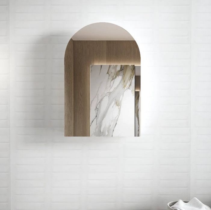 900*600*150mm Natural Oak Polyurethane Arch Shaving Cabinet