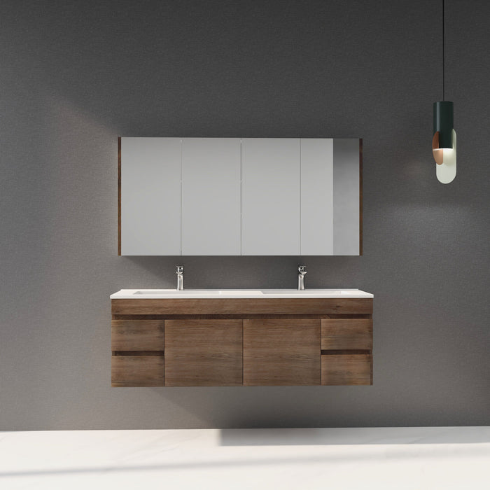 600-1500mm*500mm*450mm Berge Dark Oak MDF Wall Hung Vanity