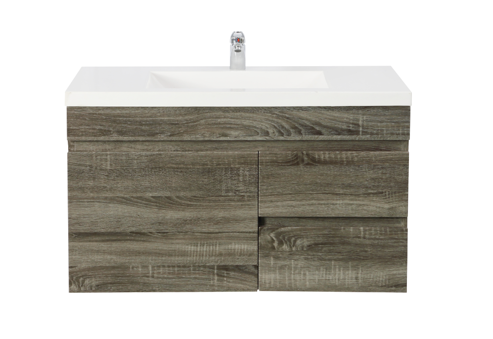 750mm Berge Dark Grey Wall Hung MDF Vanity and Shaving Cabinet and Tall Boy