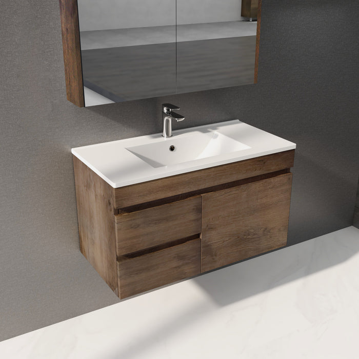 600-1500mm*500mm*450mm Berge Dark Oak MDF Wall Hung Vanity