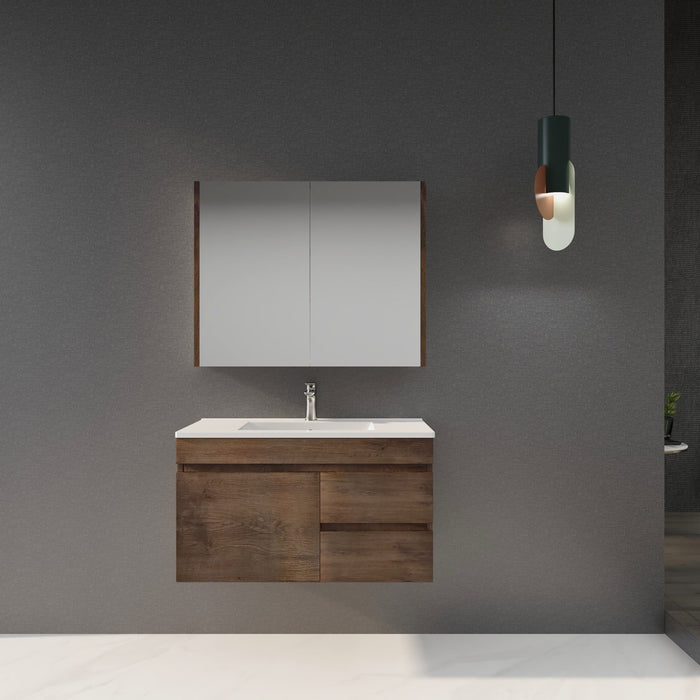 600-1500mm*500mm*450mm Berge Dark Oak MDF Wall Hung Vanity