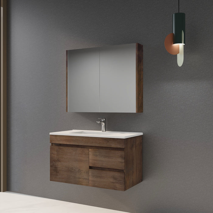 600-1500mm*500mm*450mm Berge Dark Oak MDF Wall Hung Vanity