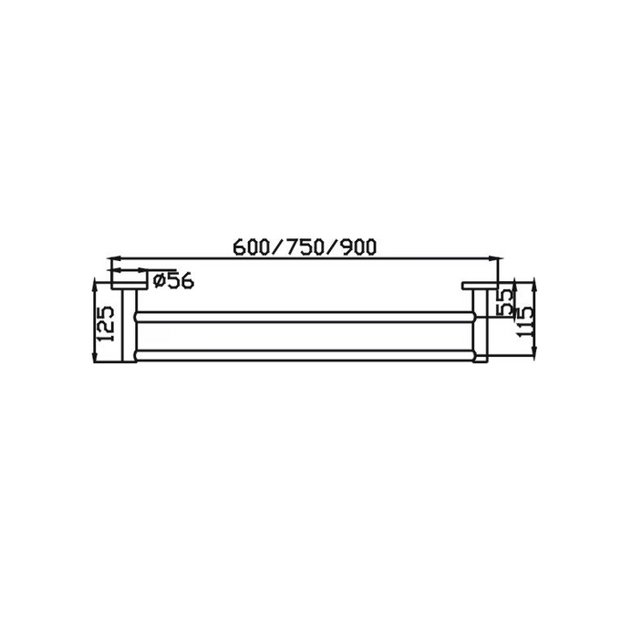 Ideal Double Towel Rail - 750mm (Brushed Nickel)