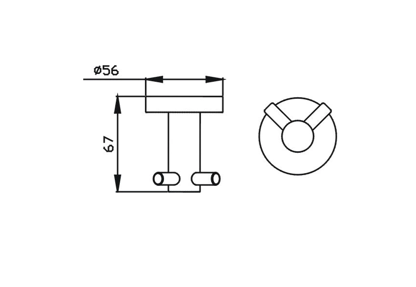 Ideal Double Robe Hook (Black)