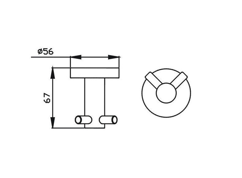 Ideal Double Robe Hook (Brushed Gun Metal)