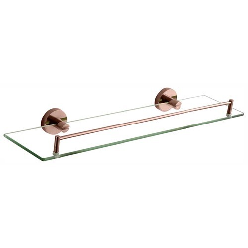 Rose Gold Ideal Glass Shower Shelf Wall Round Mount Plate