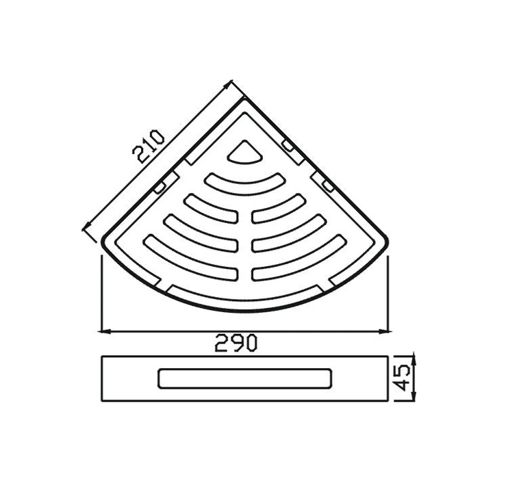 Universal Stainless Steel Corner Shelf (Black)