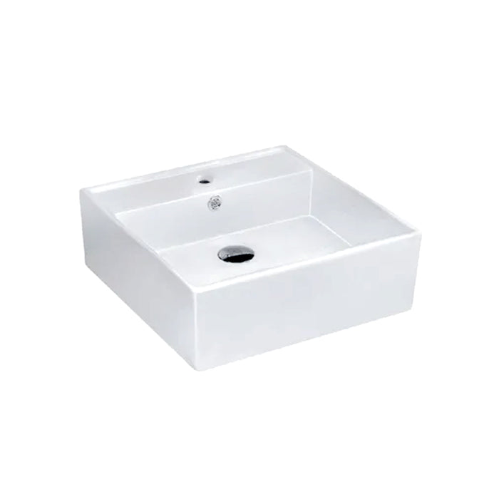 410*410*150mm Gloss White Glazing Fine Ceramic Square Basin Wall Hung/Above Counter Basin