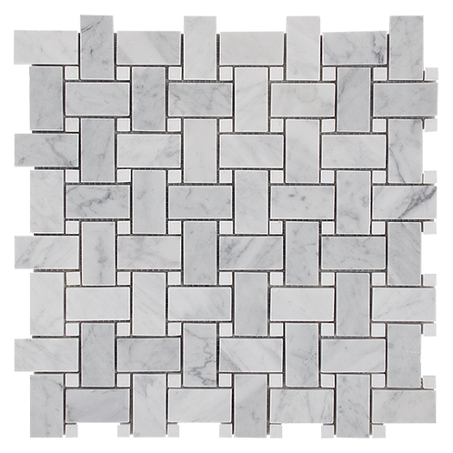 Basketweave Carrara+Thassos Dot
