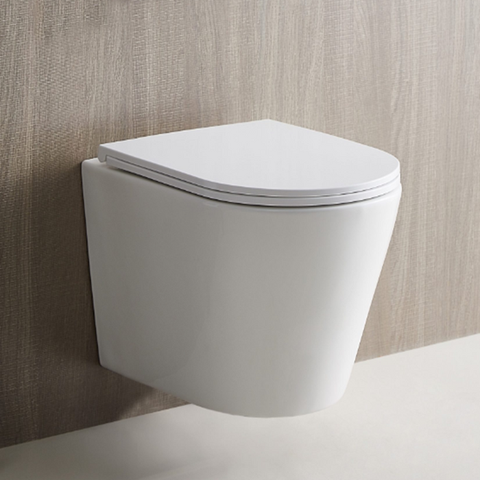 515*355*365mm Unicasa Berlin66 High Gloss White Ceramic Rimless Tornado Wall Hung Pan