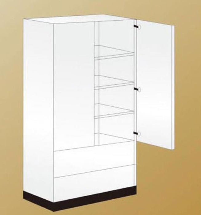 800*598*2200mm White Cabinet for Kitchen Laundry Finger Pull Door and Drawer Pantry