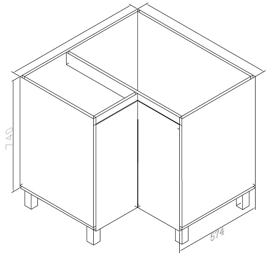 900*900*740/800*800*740mm White poly finish Door Corner Floor Cabinet Finger Pull Pencil Ddge