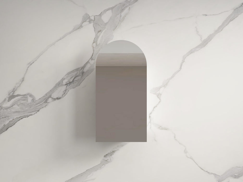 550*900*116mm Infinity BIANCO Matt Black Plywood Glass Arch Shaving Cabinet