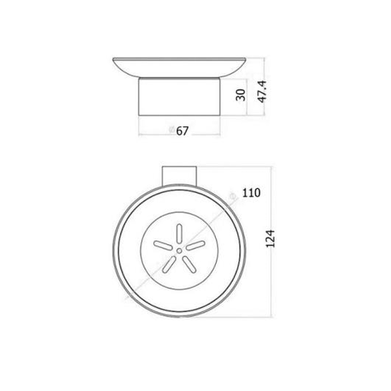 Chrome/Matt Black Stainless Steel RUND Soap Holder - HD reno