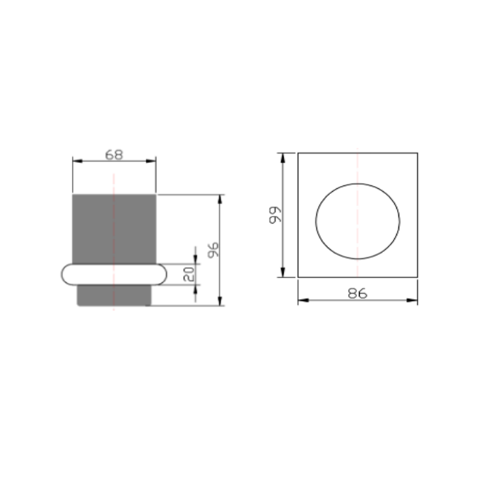 BK KOMPAKT RUND Chrome/Matt Black/Brushed Nickel Brass Single Round Tumbler Holders