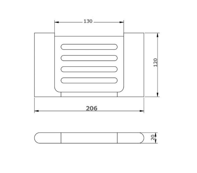 BK KOMPAKT RUND Chrome/Matt Black/Brushed Nickel/Brushed Gold/Brushed Gun Metal/Brushed Bronze Brass Rectangle Soap Tray - HD reno
